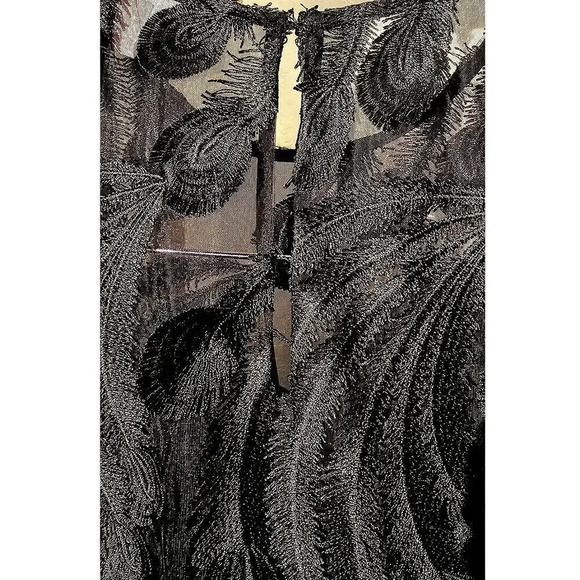 NWOT Michael Kors  Feather-Embroidered‎ Dress, Black, Size 2 - Picture 5 of 11